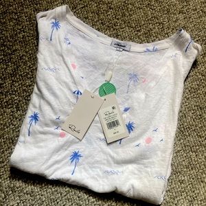 Rails Cara B Neck Tee Linen blend “Malibu Beach” small
